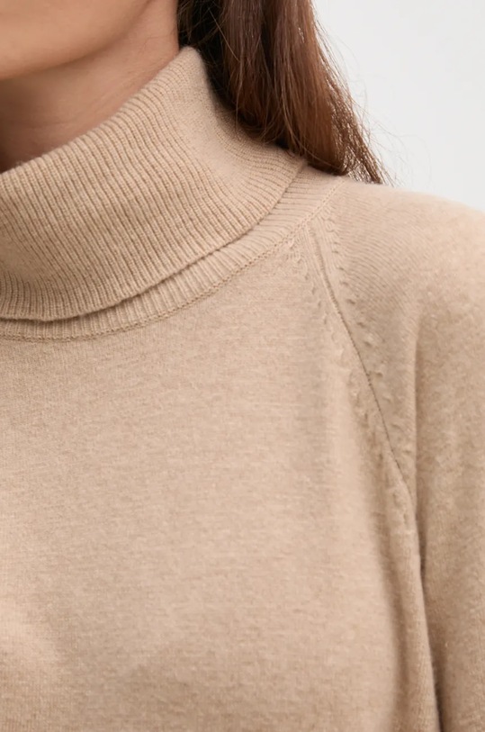 United Colors of Benetton sweter z dodatkiem wełny 1035D2551 beżowy