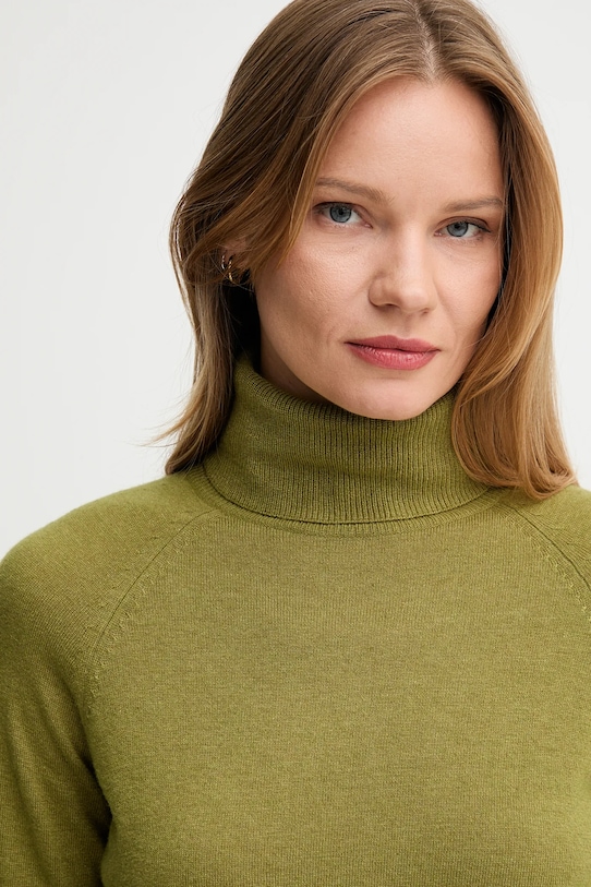 United Colors of Benetton sweter z dodatkiem wełny zielony 1035D2551