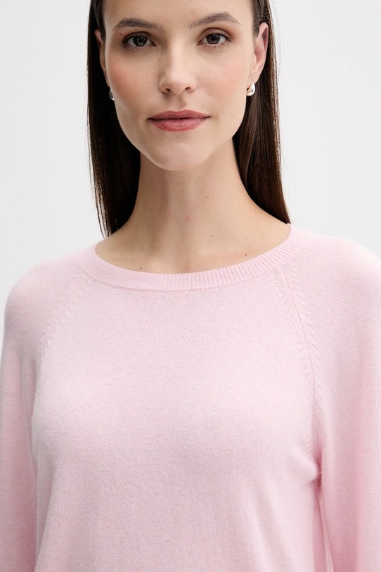 Πουλόβερ με προσθήκη μαλλιού United Colors of Benetton ροζ 1035D1P17