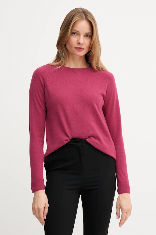 United Colors of Benetton pulover din amestec de lână roz 1035D1P17