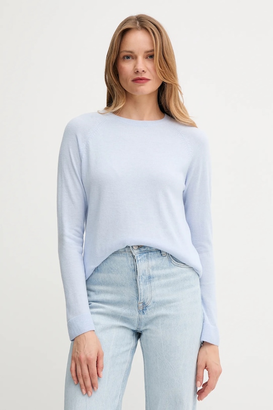 United Colors of Benetton pulover din amestec de lână albastru 1035D1P17