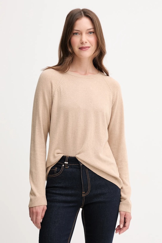 United Colors of Benetton pulover din amestec de lână bej 1035D1P17