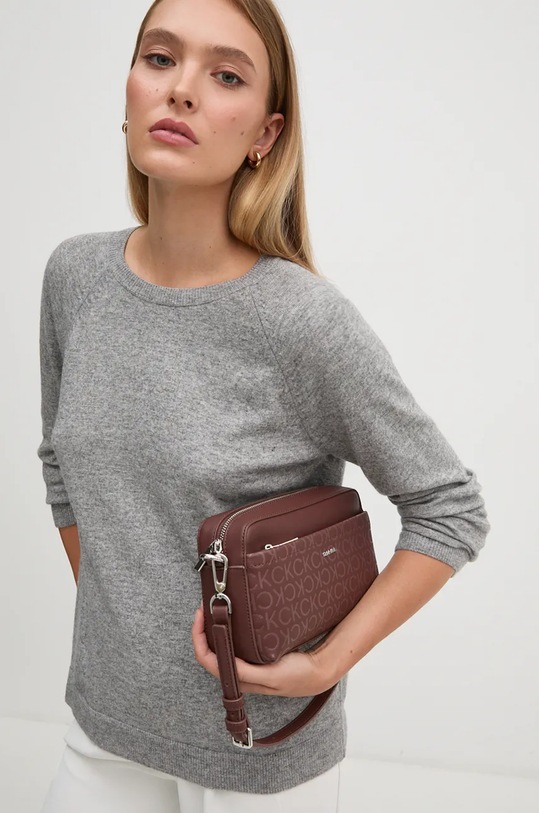 Pulover s dodatkom vune United Colors of Benetton siva 1035D1P17