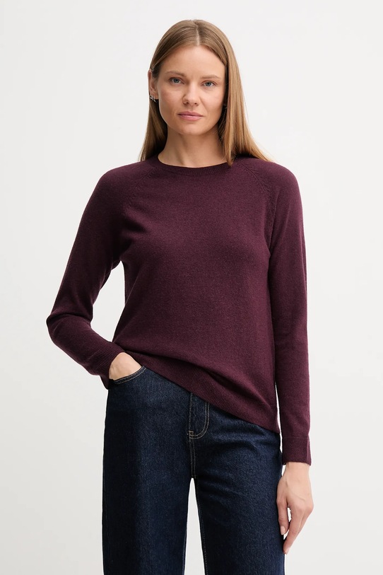 United Colors of Benetton sweter z domieszką wełny bordowy 1035D1P17