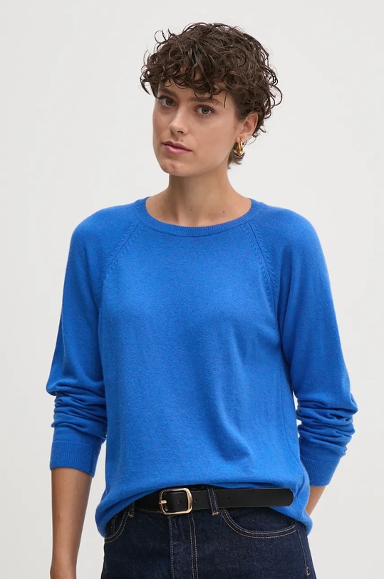 Светр з домішкою вовни United Colors of Benetton з додаванням вовни блакитний 1035D1P17