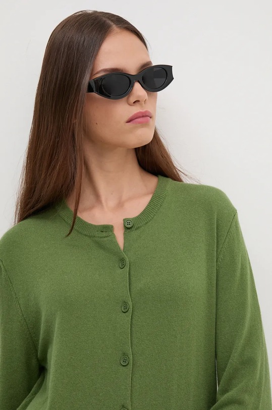 Кардиган з домішкою вовни United Colors of Benetton з додаванням вовни зелений 1035D5012