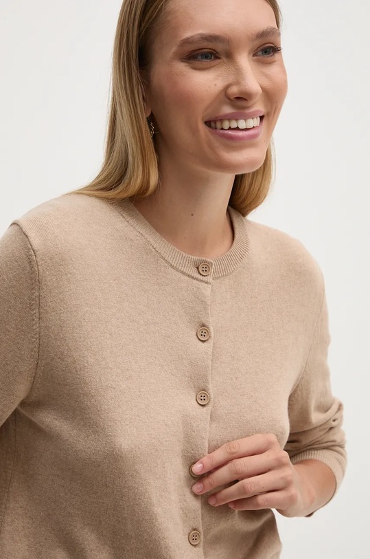 Ζακέτα από μίγμα μαλλιού United Colors of Benetton μπεζ 1035D5012