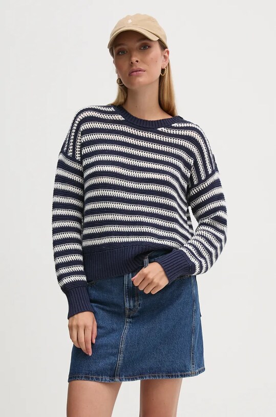 United Colors of Benetton pulover din amestec de lana grosime medie bleumarin 135WE10B1