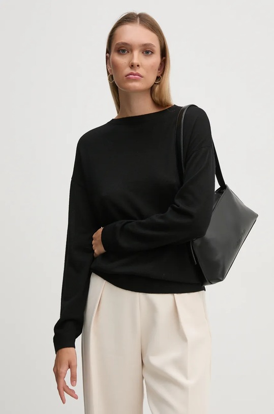 Vuneni pulover United Colors of Benetton Planet friendly crna 11AHD10A4