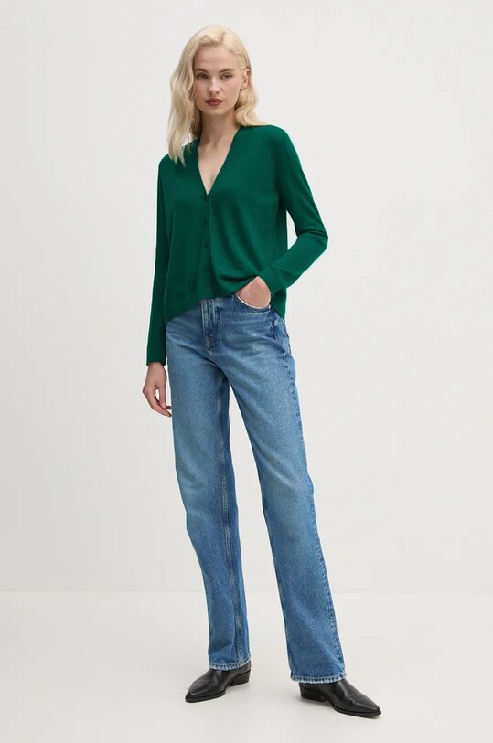 United Colors of Benetton cardigan din lana 11AHD603P verde AW24