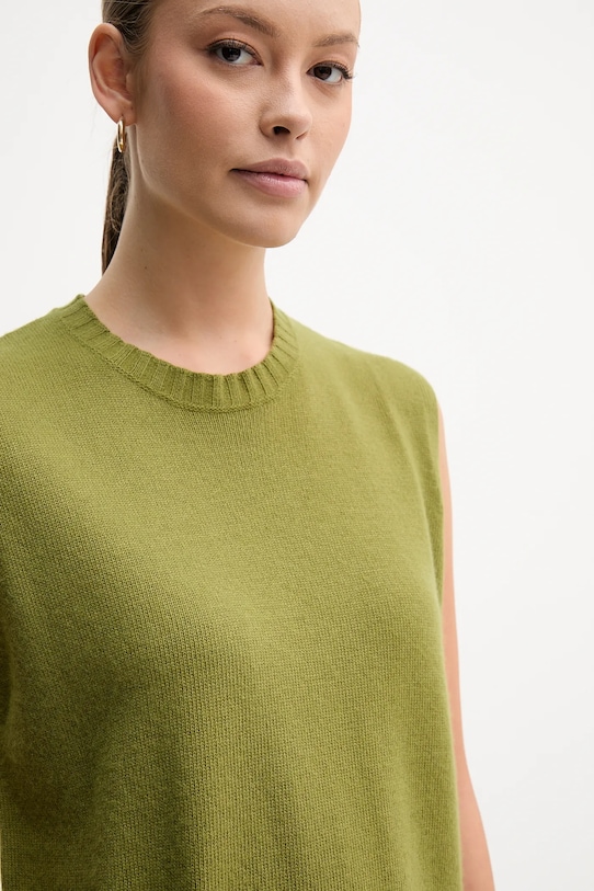 United Colors of Benetton kamizelka z dodatkiem wełny zielony 126WD10BA