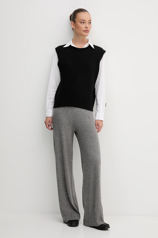 United Colors of Benetton kamizelka z dodatkiem wełny 126WD10BA czarny AW25