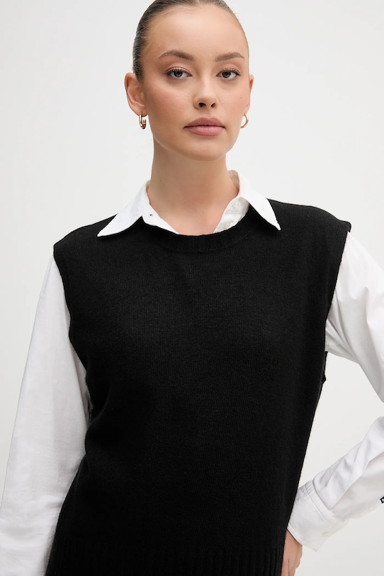 Елек с вълна United Colors of Benetton черен 126WD10BA