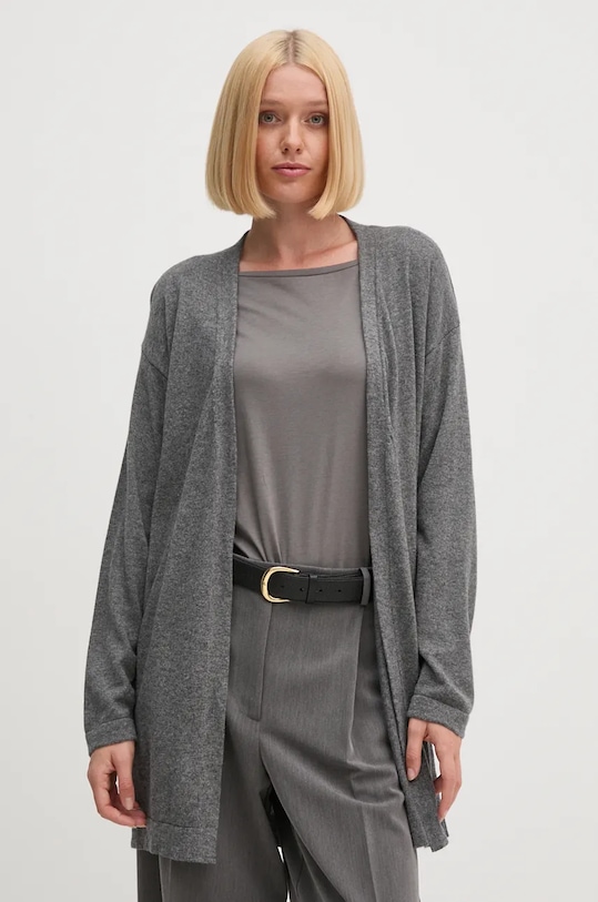 United Colors of Benetton cardigan din amestec de lana melanj gri 1035D602A