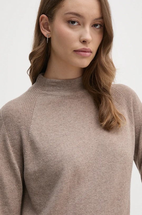 United Colors of Benetton pulover din amestec de lana bej 1035D203B