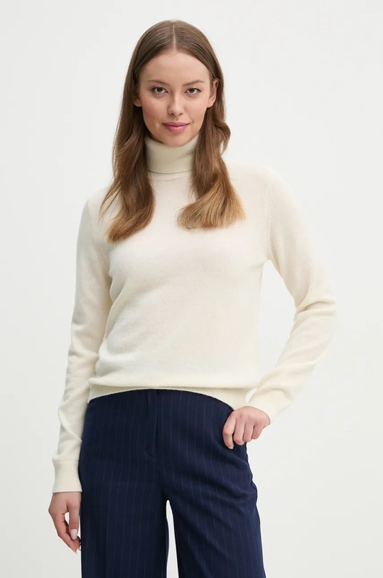 United Colors of Benetton sweter kaszmirowy wełna beżowy 1033D202D