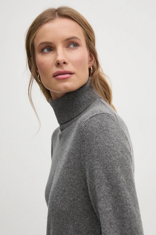 United Colors of Benetton maglione in cachemirie scollo a collo alto grigio 1033D202D