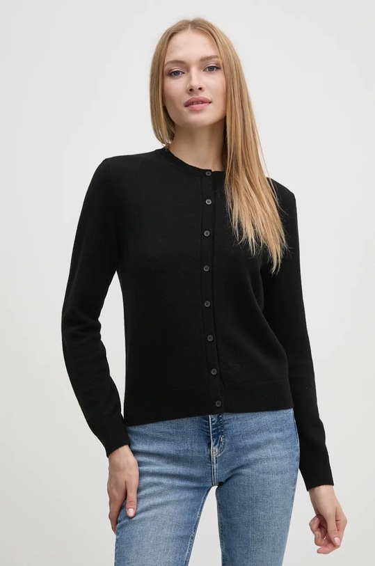Кашеміровий кардиган United Colors of Benetton тонкий чорний 1033D5016