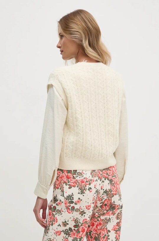 Îmbrăcăminte United Colors of Benetton vesta de lana 1244D4023 bej