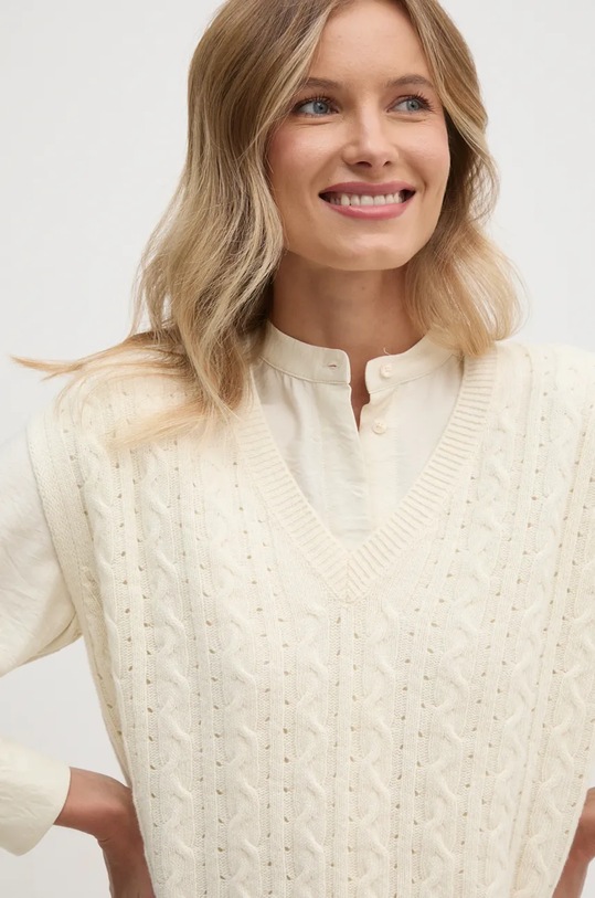 United Colors of Benetton gilè in lana beige 1244D4023