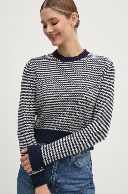 United Colors of Benetton pulover de lana bleumarin 1244E10B0