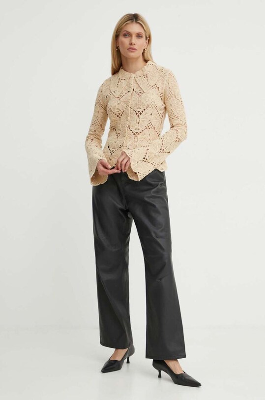 By Malene Birger cardigan din bumbac GWENEVERE. Q72363005 bej AW24