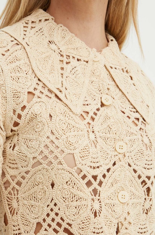 By Malene Birger kardigan bawełniany GWENEVERE. Q72363005 beżowy
