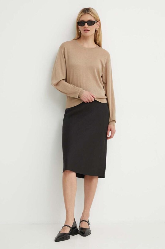 By Malene Birger pulover din amestec de lana MANTEA Q72434002 bej AW24