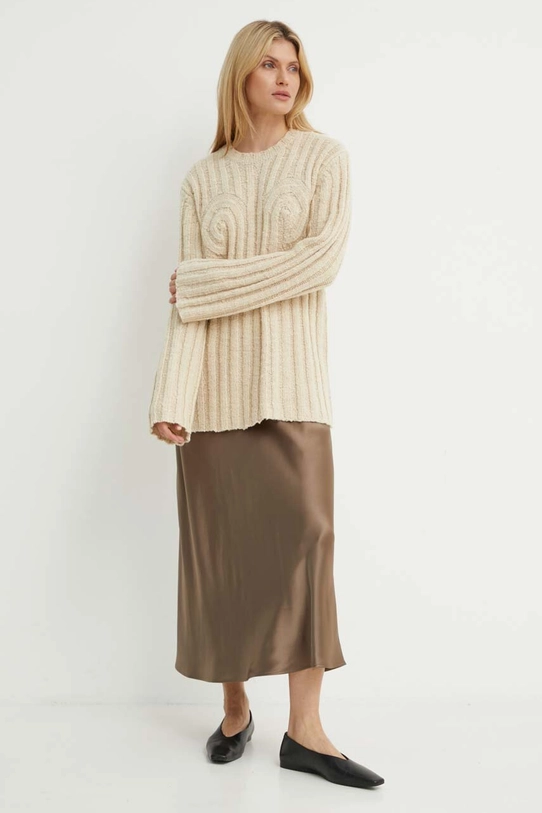 By Malene Birger sweter wełniany CIRRA Q72457001 beżowy AW24