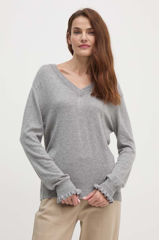 Svetr z vlněné směsi Dkny D2G4A151 šedá AW24