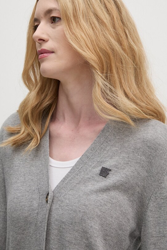Кардиган с примесью шерсти Dkny серый D2G4A150