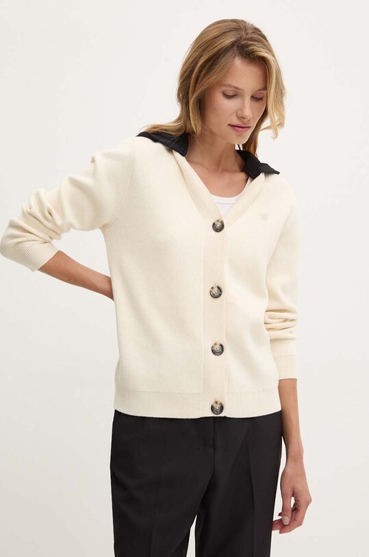 Dkny sweter wełniany szpic beżowy D2G4A216