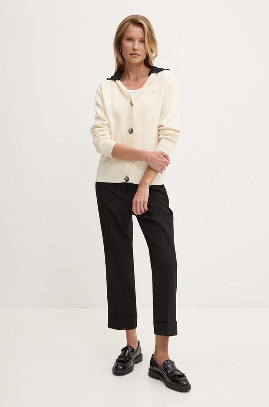 Dkny sweter wełniany D2G4A216 beżowy AW24