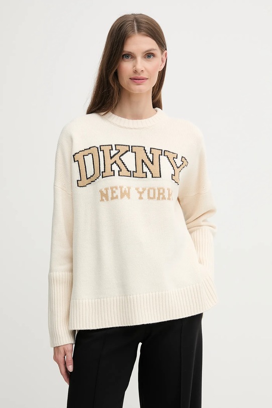Dkny pulóver mintás bézs DJ4R0362