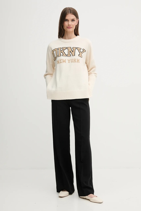 Dkny pulóver DJ4R0362 bézs SS25