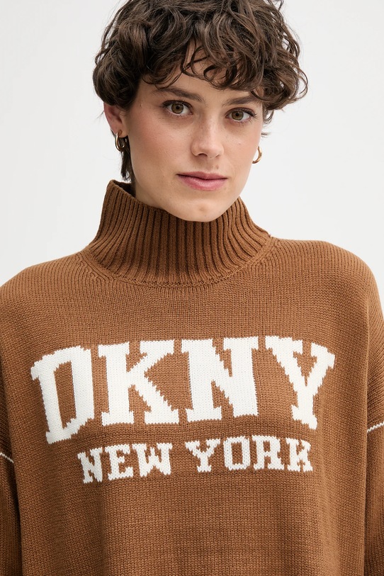 Dkny sweter brązowy DJ4R0386