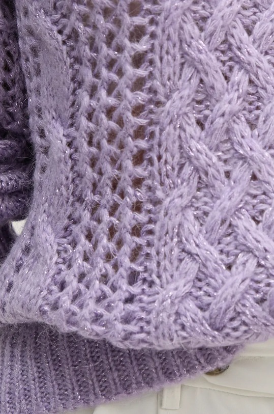 Svetr s příměsí mohéru United Colors of Benetton 114VD10C1 fialová