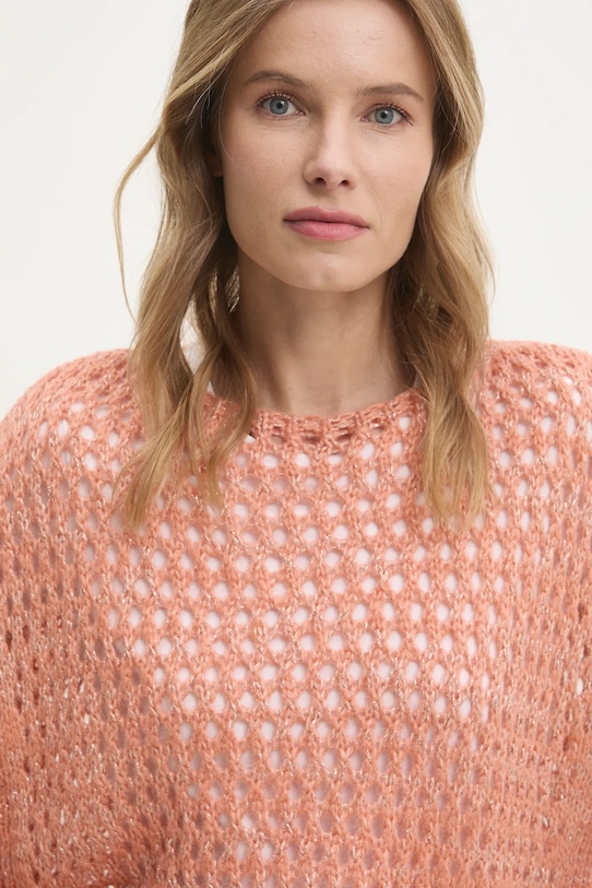 United Colors of Benetton kamizelka z domieszką wełny pomarańczowy 114VD10BR