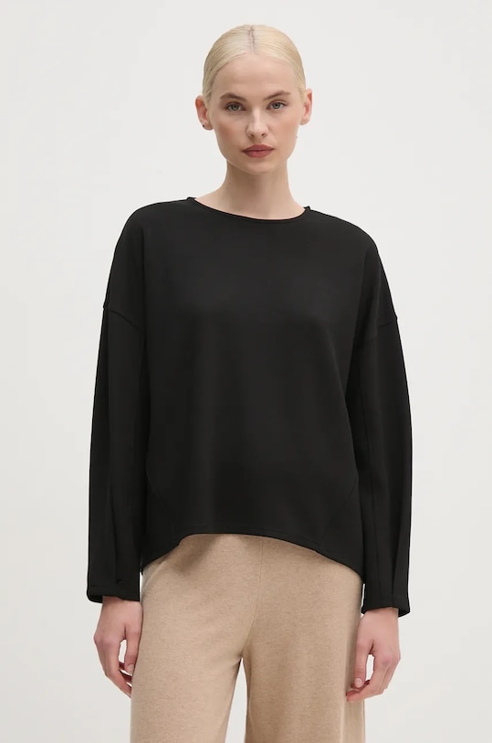 United Colors of Benetton bluza uni negru 38Y6D108O