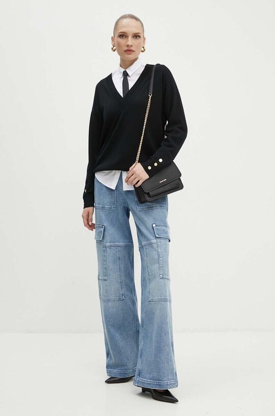 Вовняний светр MICHAEL Michael Kors MT460YB4VR чорний AW24