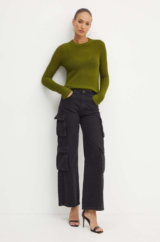 Vlněný svetr MICHAEL Michael Kors MT460YCF2G zelená AW24