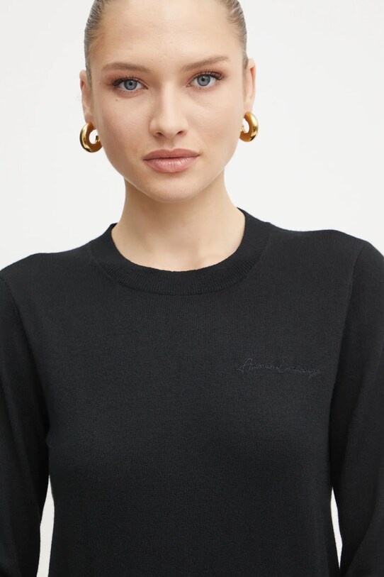 Armani Exchange sweter wełniany czarny 6DYM1J.YME3Z