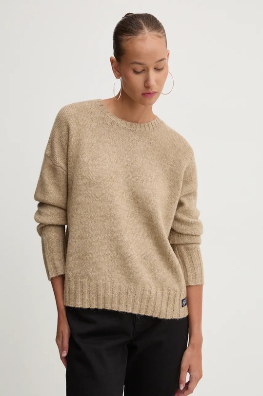 Светр з домішкою вовни Superdry з додаванням вовни бежевий W6110567A.B8M