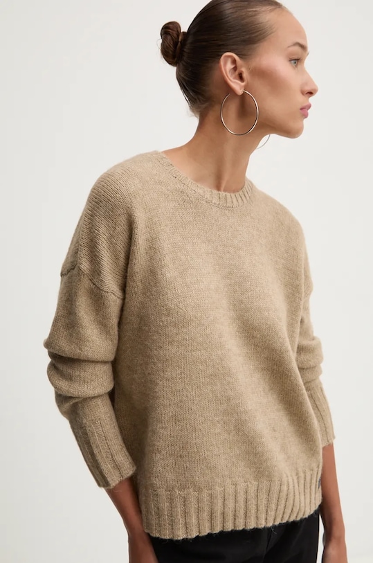 Superdry gyapjúkeverék pulóver bézs W6110567A.B8M