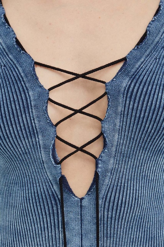 Памучен пуловер Diesel M-ACCHIA тъмносин A14254.0ANAF