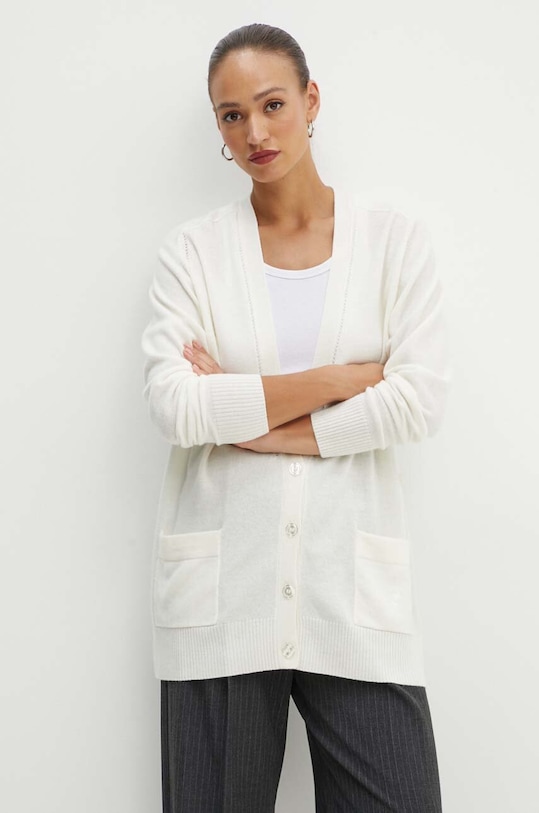 Marella cardigan din lana grosime medie bej 2423346031200