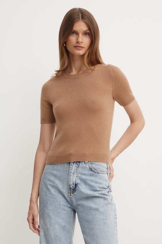 Vlněný svetr Marella kulatý béžová 2423366044200