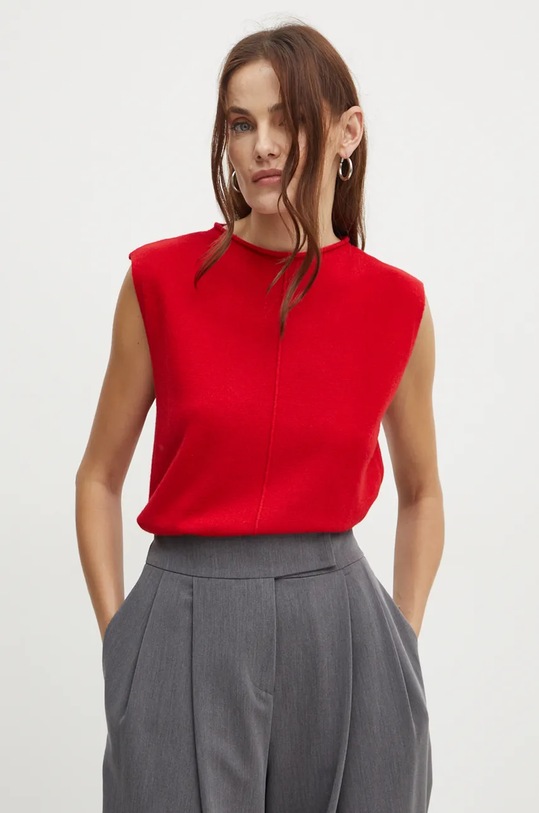 Vlněná vesta Marella kulatý červená 2423366171200