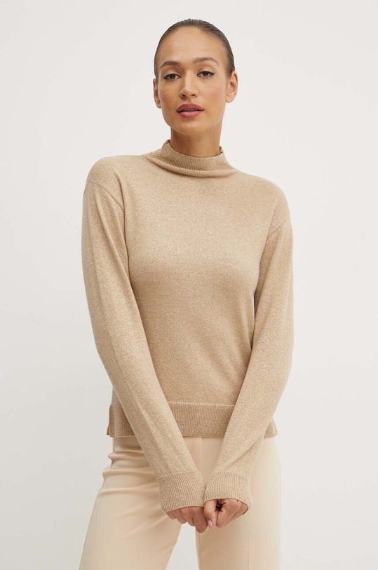 Sveter s prímesou vlny Armani Exchange jemný vzor béžová 6DYM2D.YM2FZ