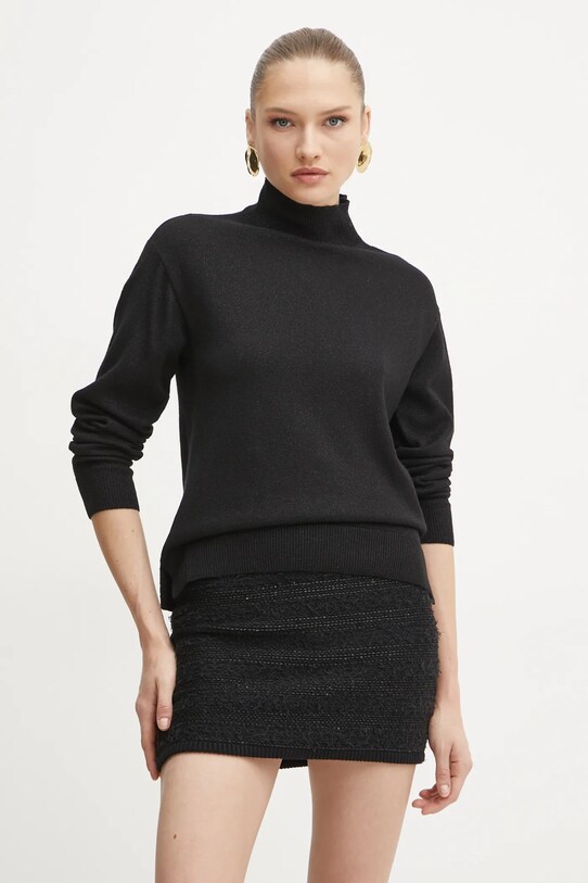Armani Exchange pulover din amestec de lana subtiri negru 6DYM2D.YM2FZ